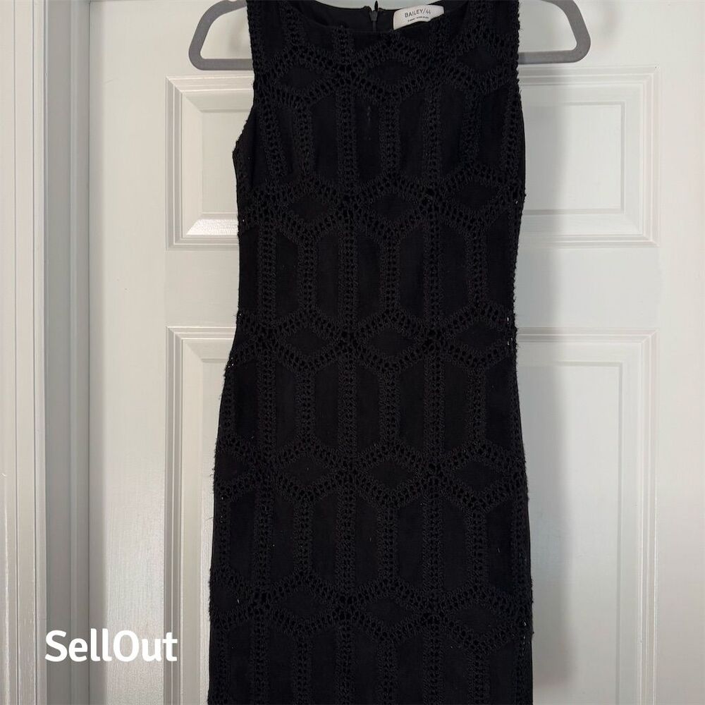 Bailey 44 Women's XS Black Geometric Shift Dress Party Cocktail Short
